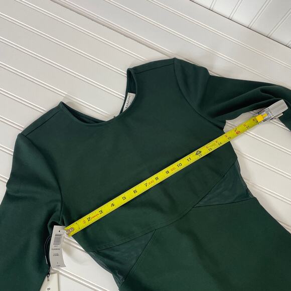 NWT Babaton Scarab Green Fluoresce Long sleeve Mesh Cutout Mini Dress Size 2 - Picture 5 of 10